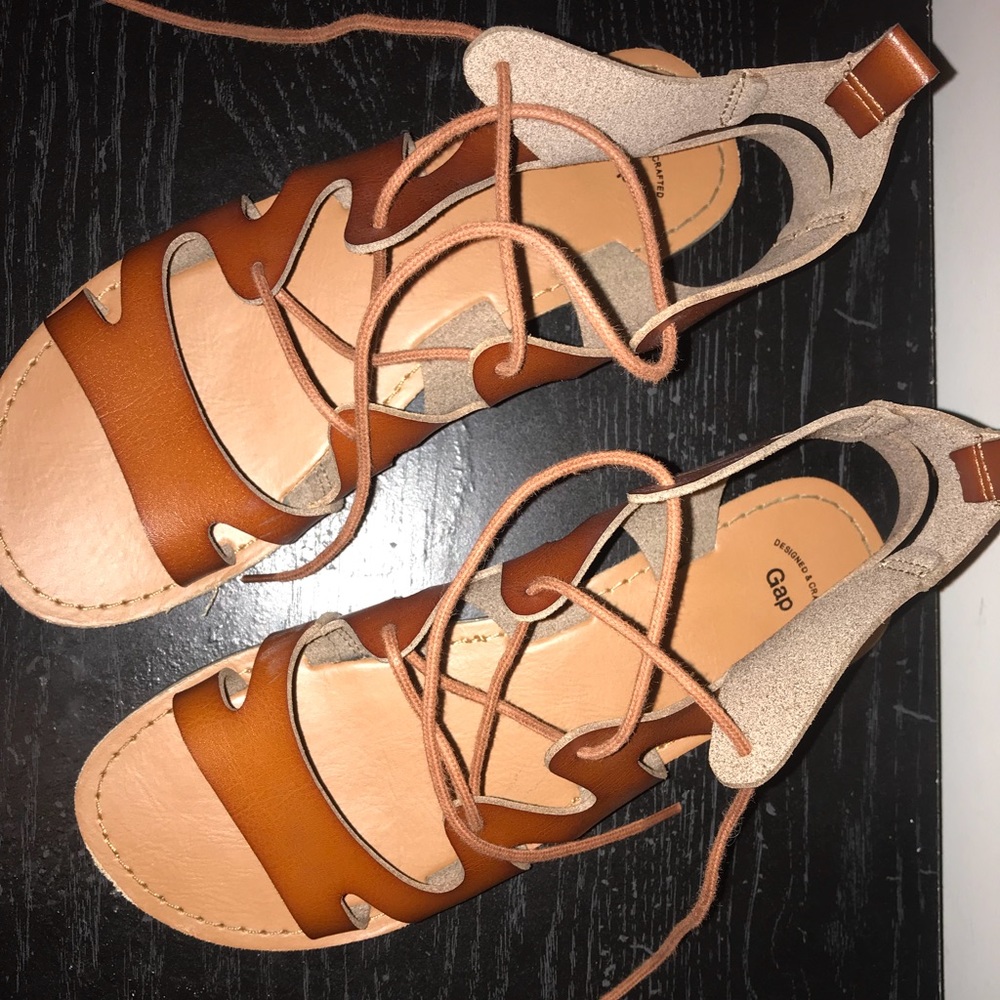 gap lace up sandals